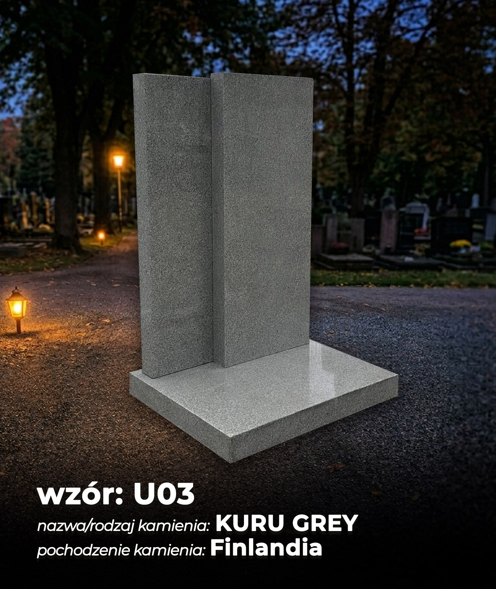 3. KURU GREY - pochodzenie kamienia: Finlandia